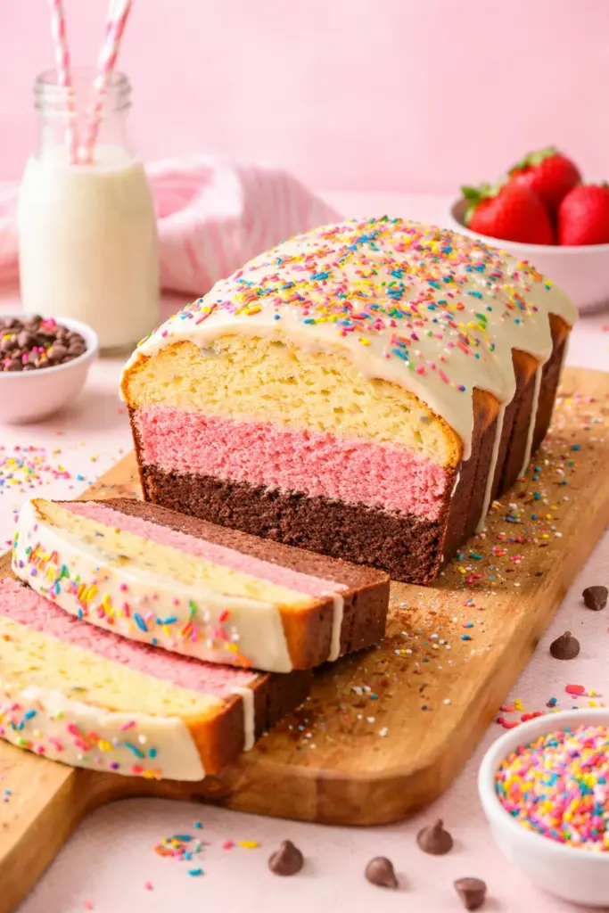 Neapolitan Ice Cream Bread