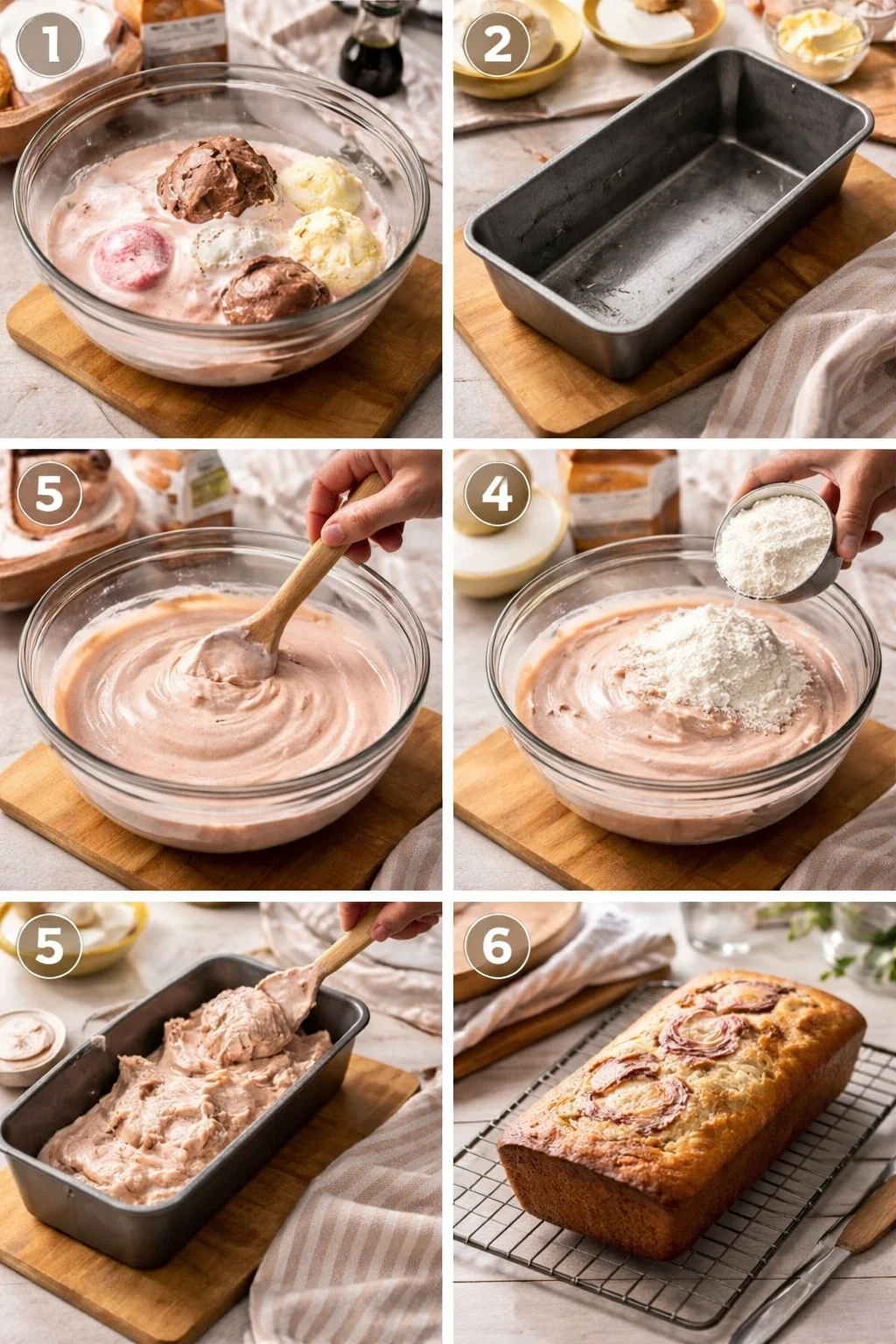 Neapolitan Ice Cream Bread