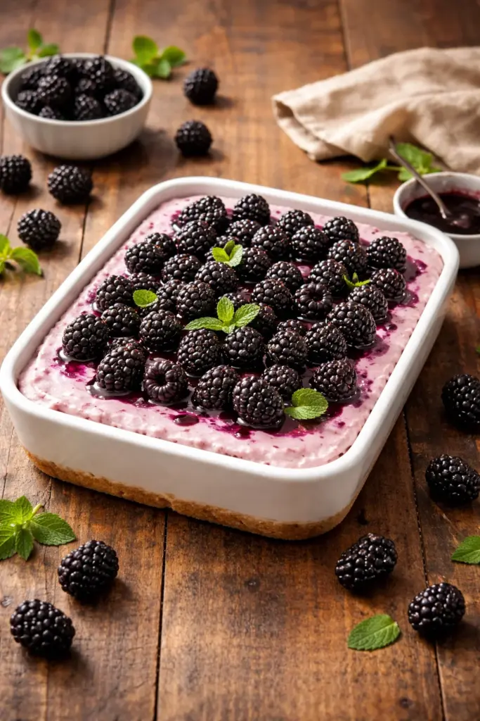 No Bake Blackberry Cheesecake