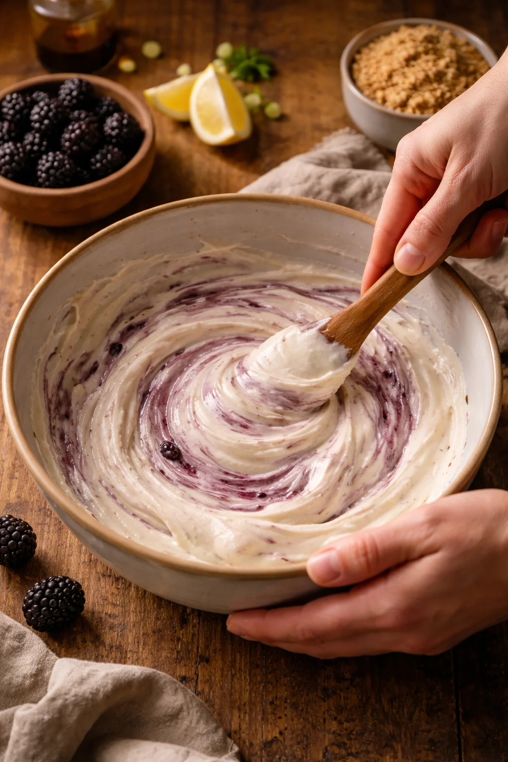 No Bake Blackberry Cheesecake