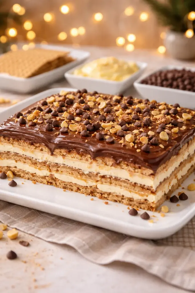 No Bake Chocolate Eclair Dessert