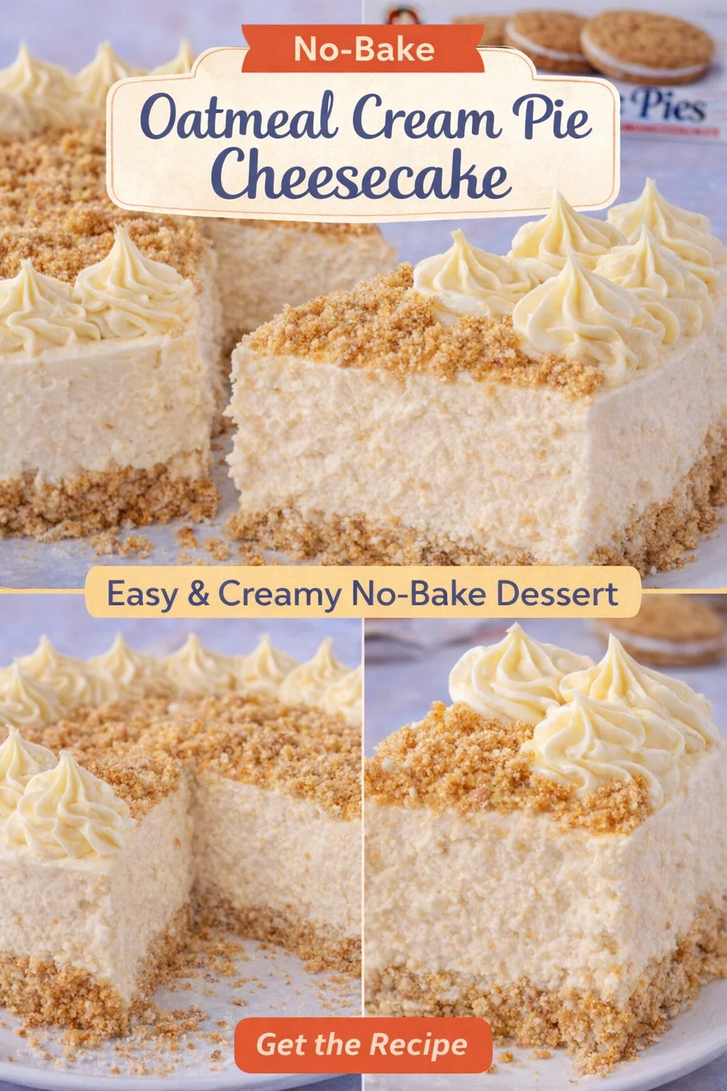 No Bake Oatmeal Creme Pie Cheesecake