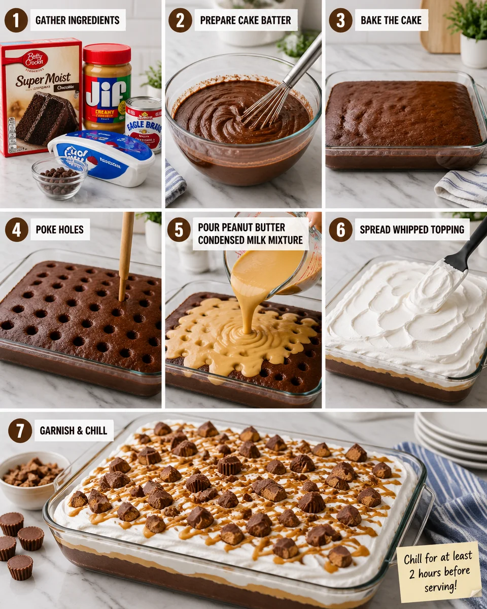Peanut Butter Poke Cake Recipe