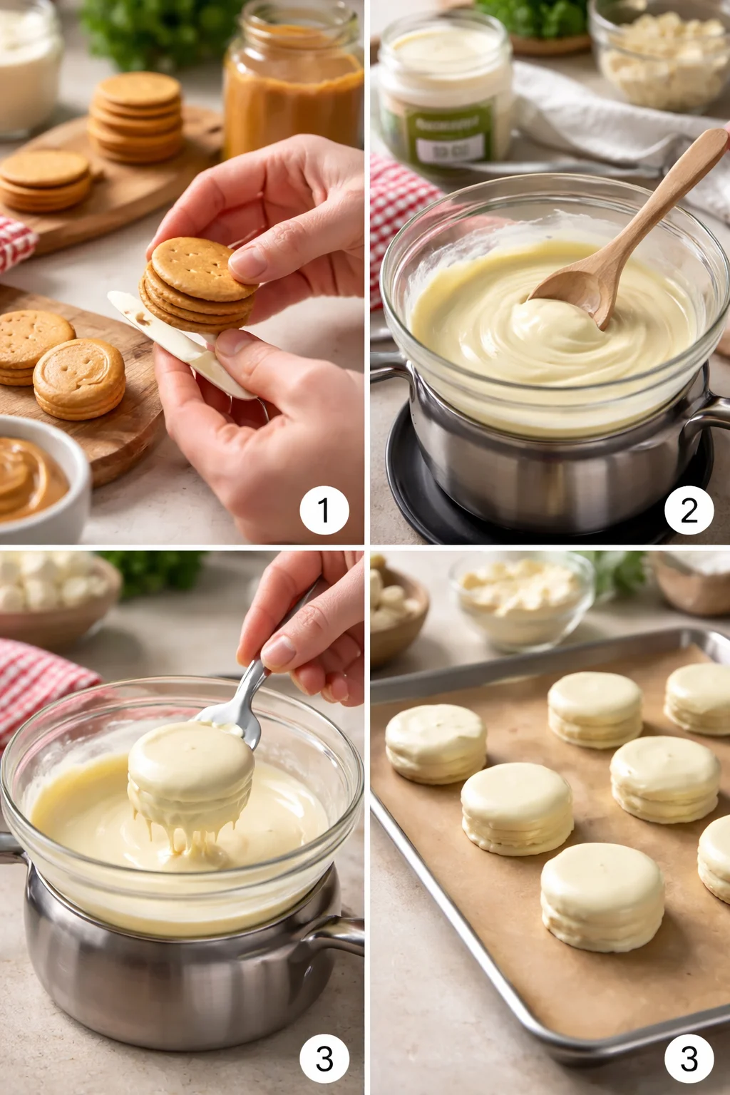 Peanut Butter Ritz Crackers Dipped in White Chocolate