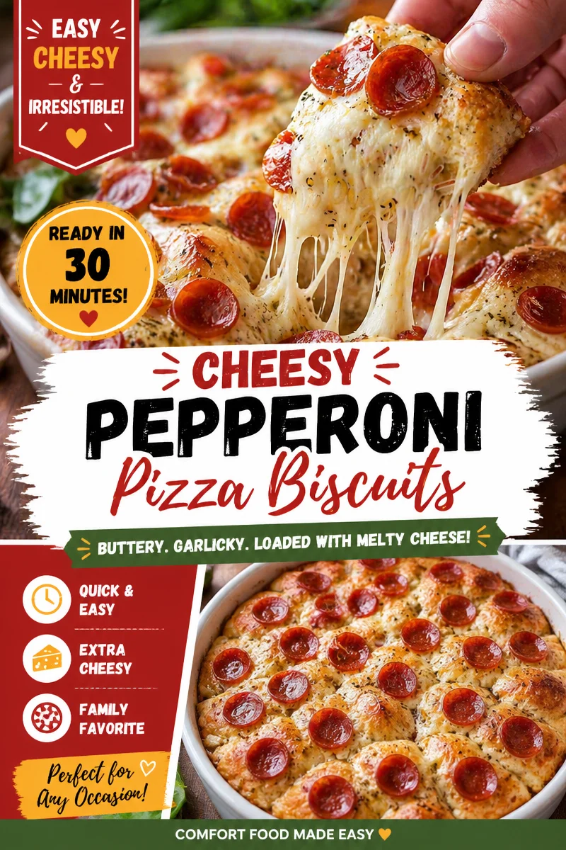 Pepperoni Pizza Monkey Bread Casserole