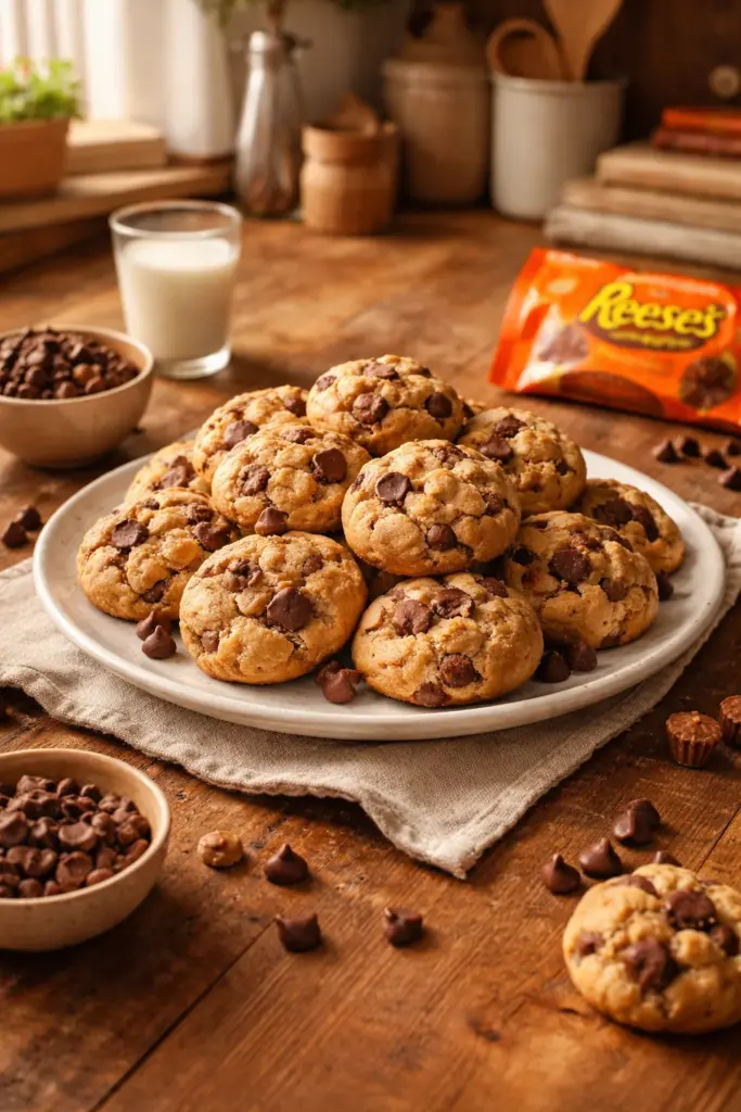 REESE’S PEANUT BUTTER CHOCOLATE CHIP COOKIE BITES