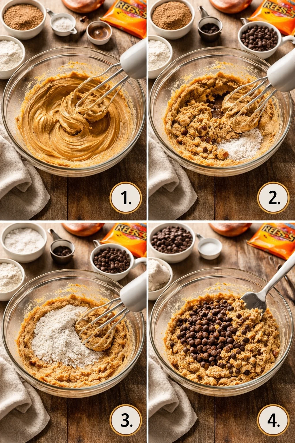 REESE’S PEANUT BUTTER CHOCOLATE CHIP COOKIE BITES