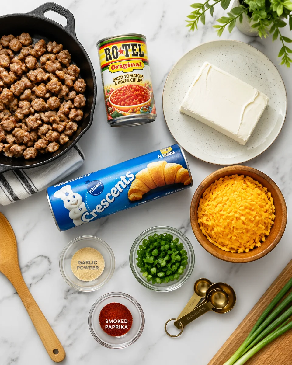 ROTEL SAUSAGE CREAM CHEESE CRESCENT ROLLS