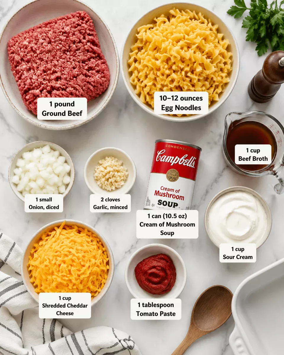 ROUND BEEF NOODLE BAKE