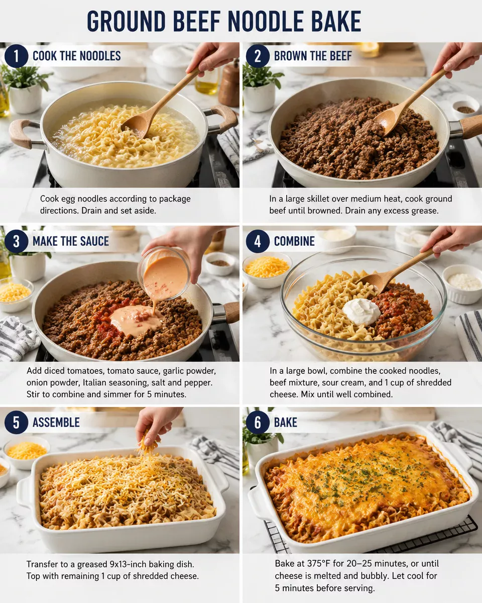 ROUND BEEF NOODLE BAKE