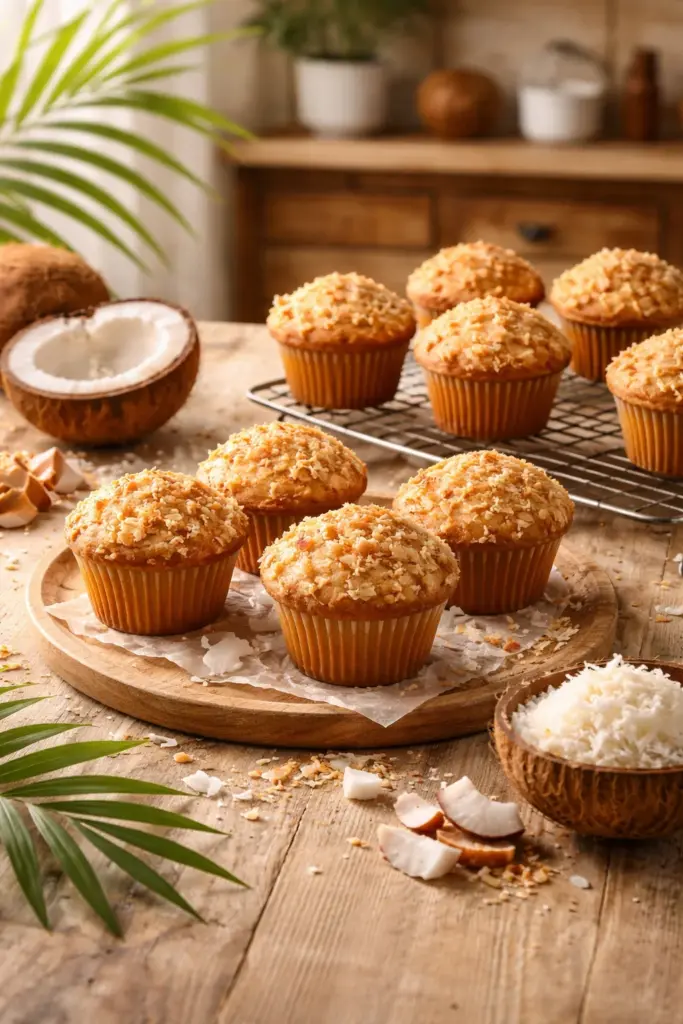 Soft & Fluffy Coconut Muffins