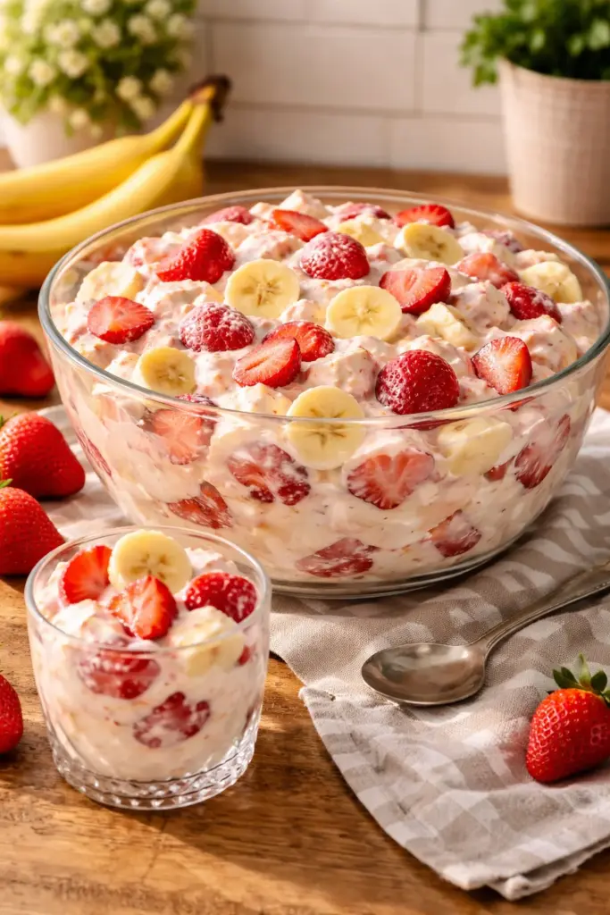 STRAWBERRY BANANA CHEESECAKE SALAD