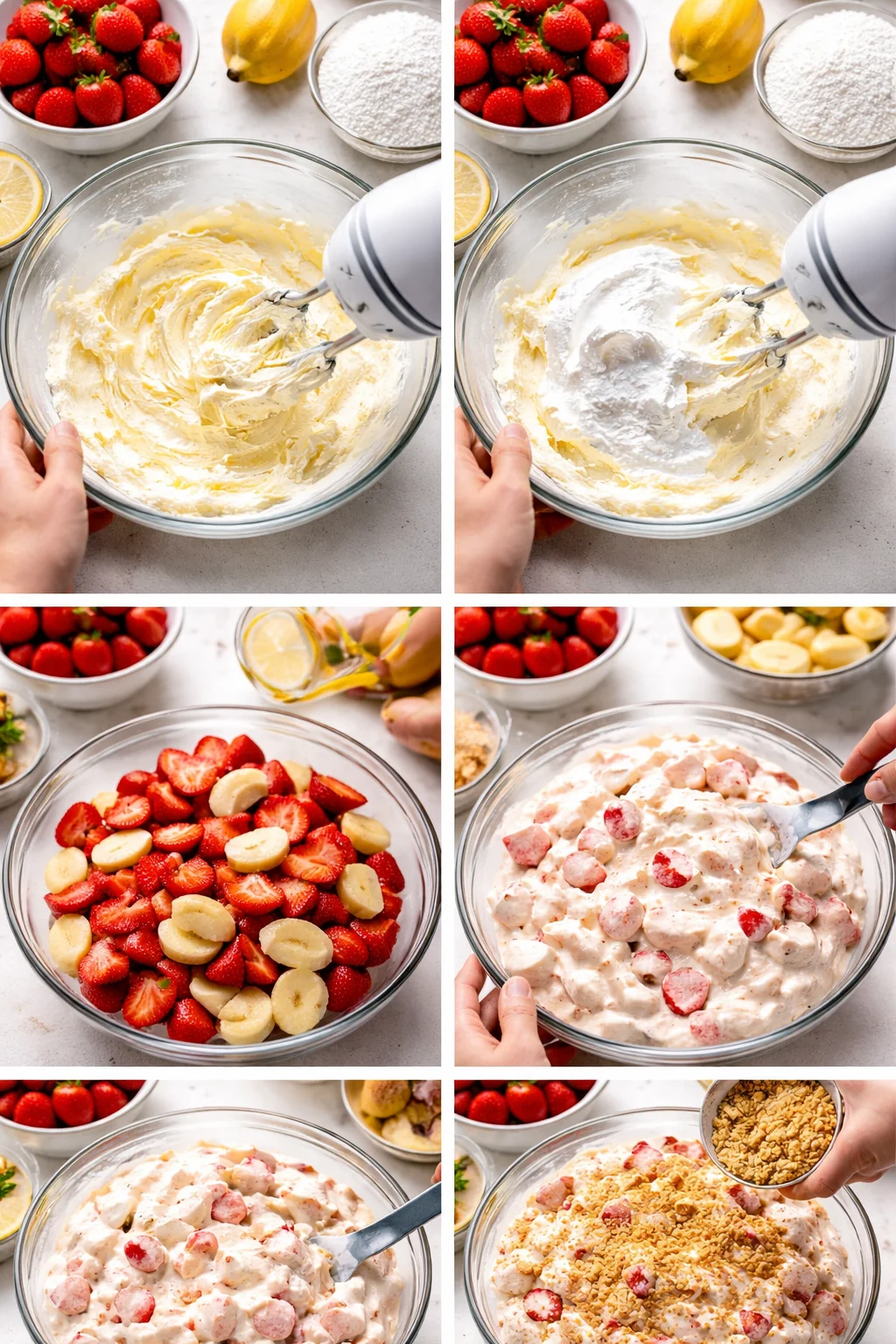 STRAWBERRY BANANA CHEESECAKE SALAD