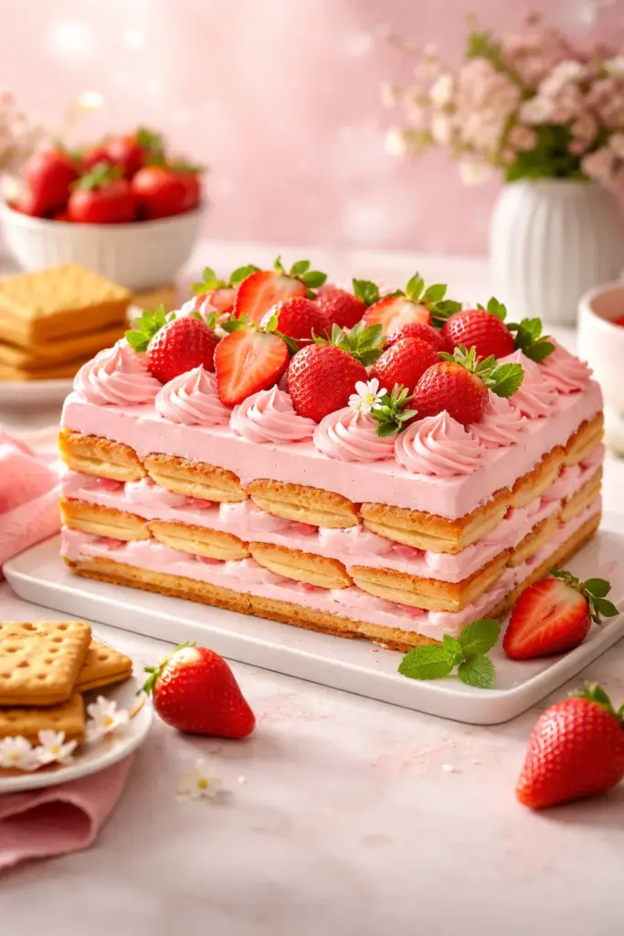 STRAWBERRY ECLAIR CAKE