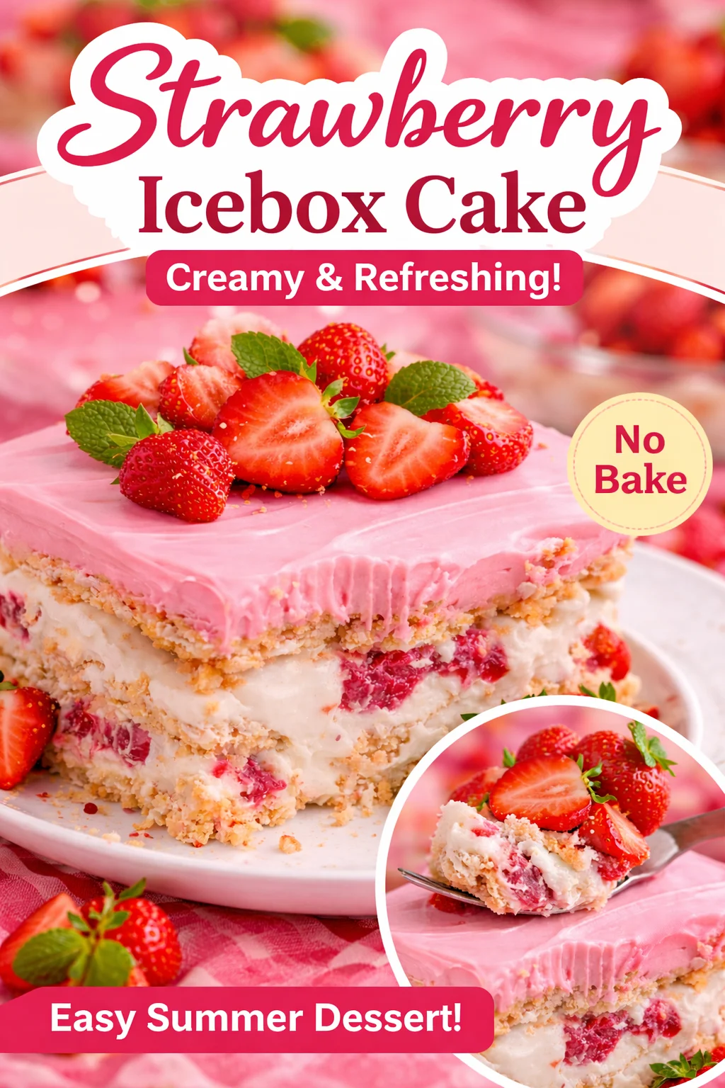 STRAWBERRY ECLAIR CAKE