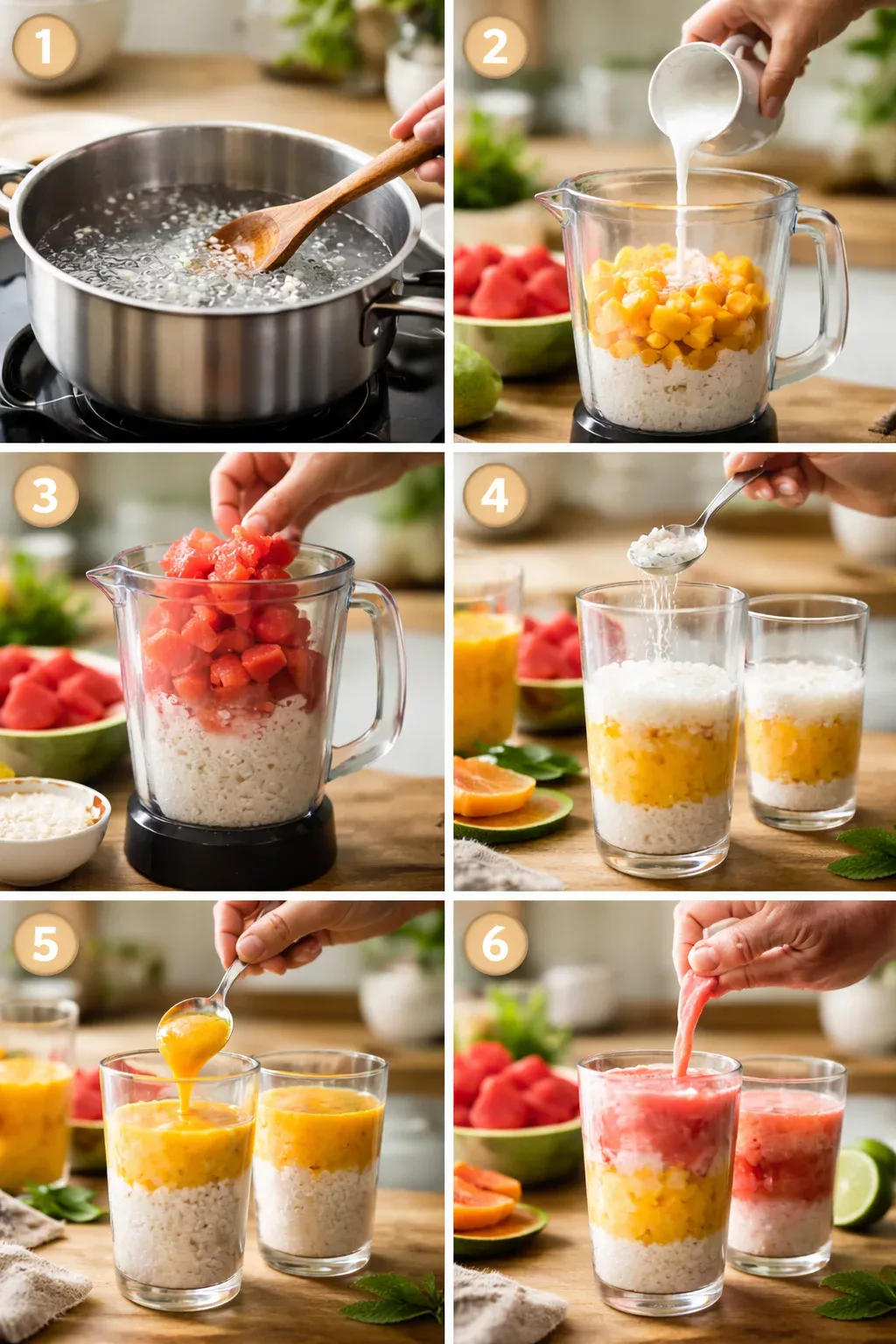 Watermelon Mango Sago Drink