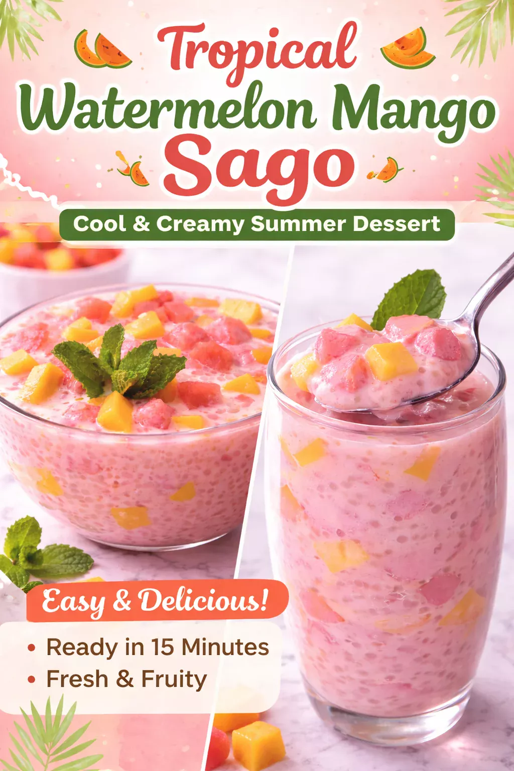 Watermelon Mango Sago Drink
