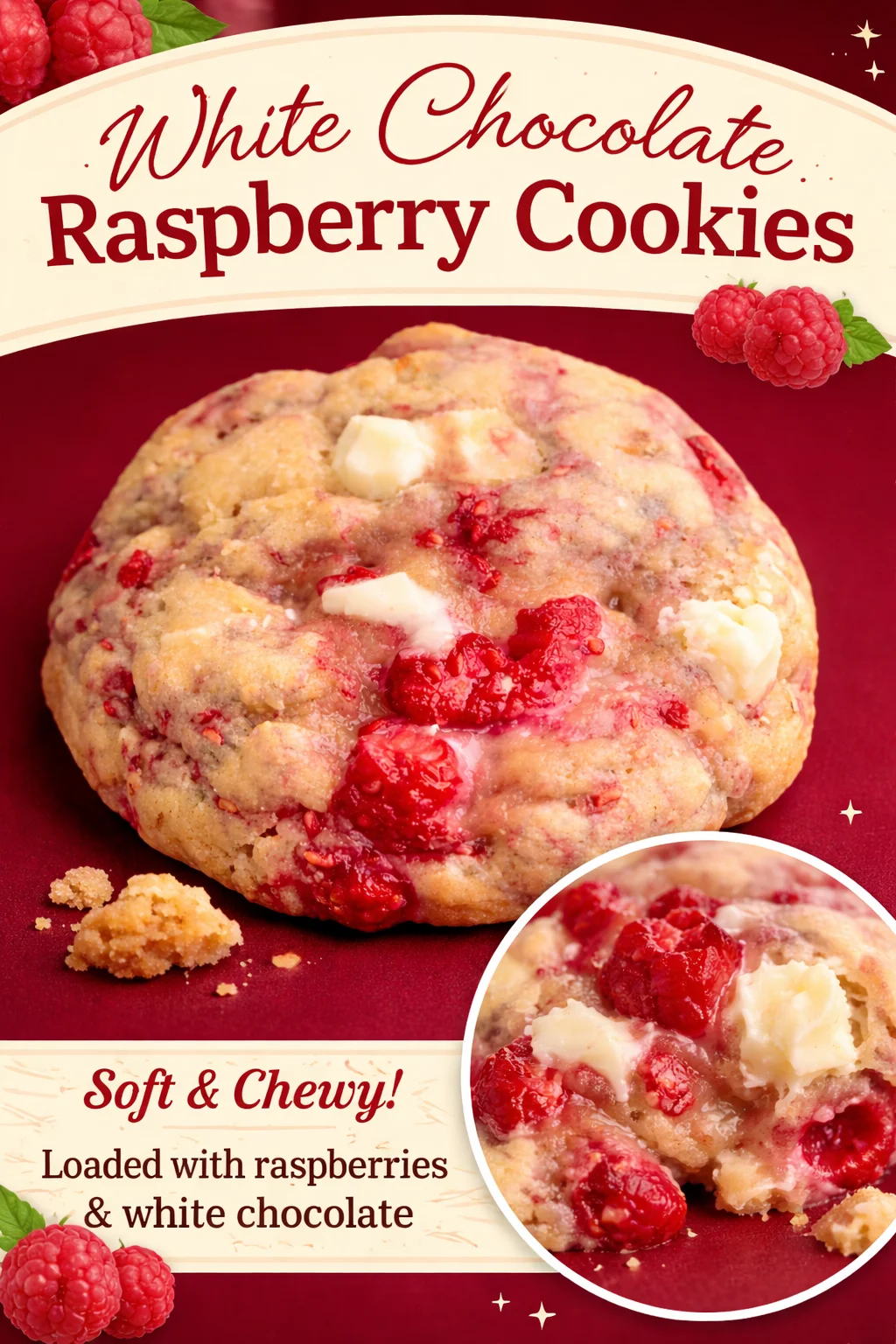 White Chocolate Raspberry Cookies