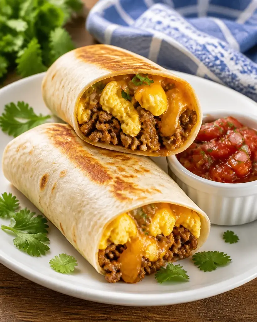Air Fryer Bacon and Egg Breakfast Burritos