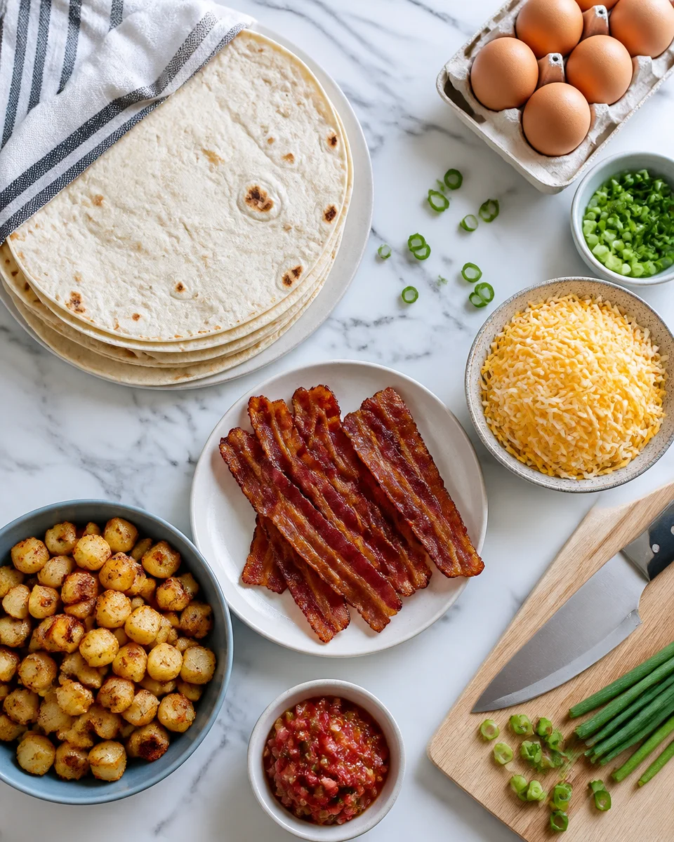 Air Fryer Bacon and Egg Breakfast Burritos