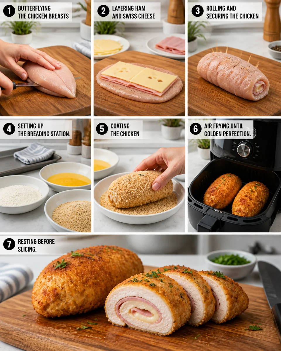 Air Fryer Chicken Cordon Bleu