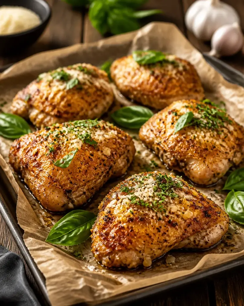 Air Fryer Chicken Thighs with Garlic Butter