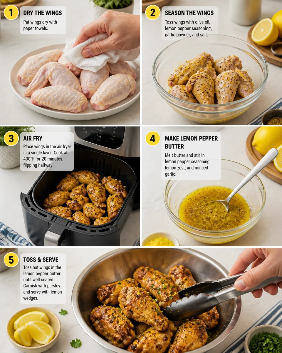 Air Fryer Lemon Pepper Wings