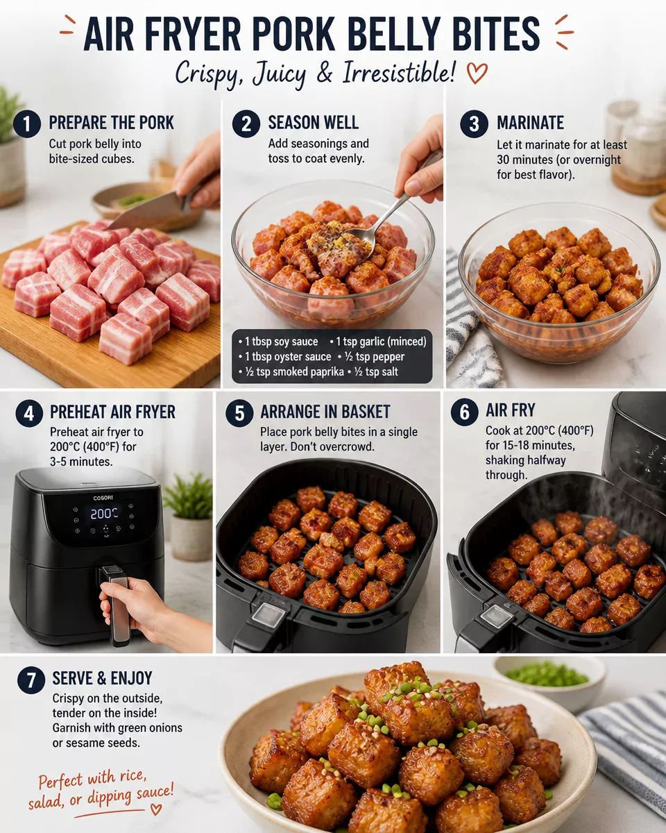 Air Fryer Pork Belly Bites