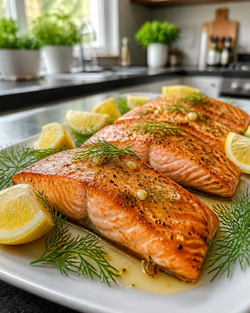 Air Fryer Salmon with Lemon Butter