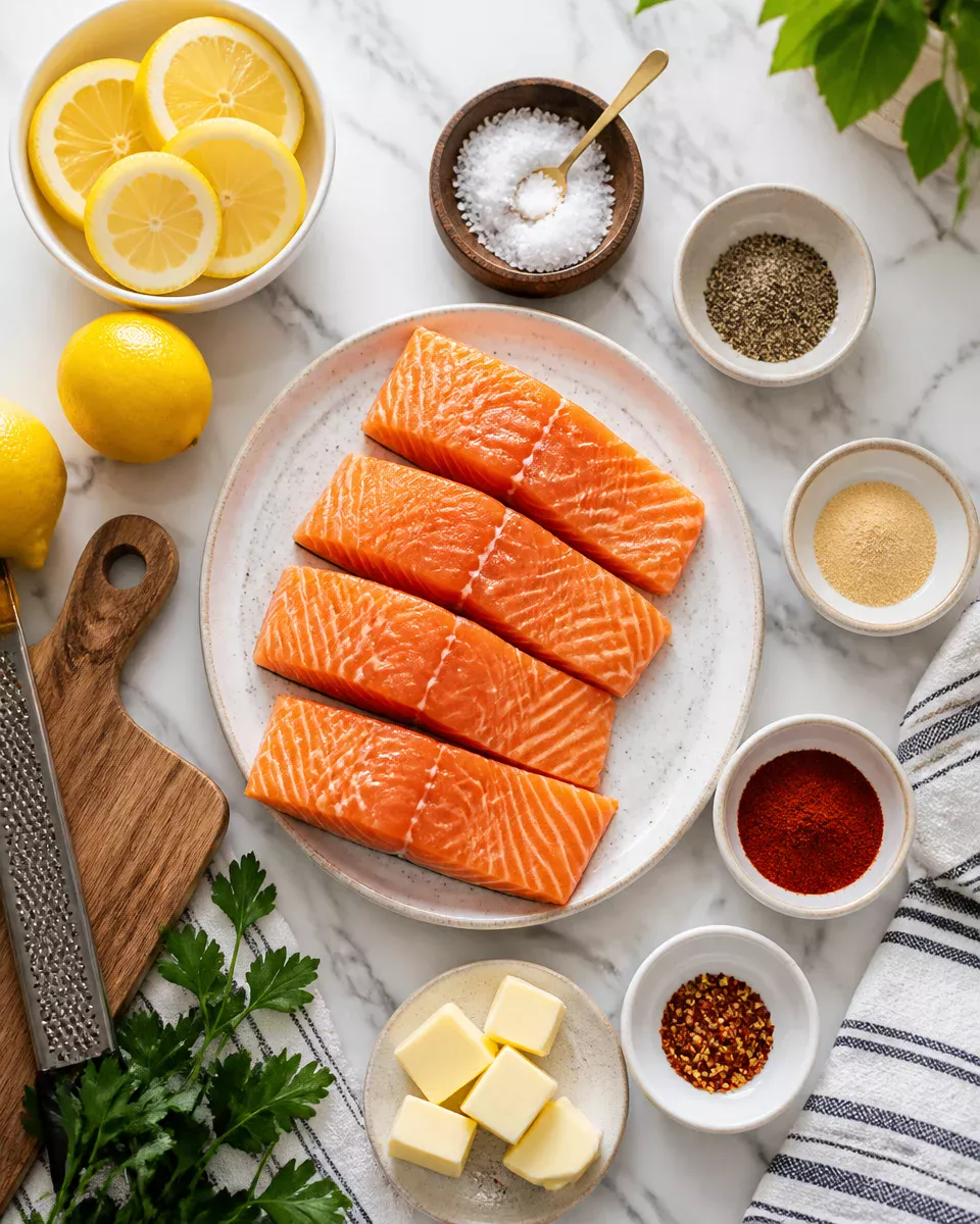Air Fryer Salmon with Lemon Butter