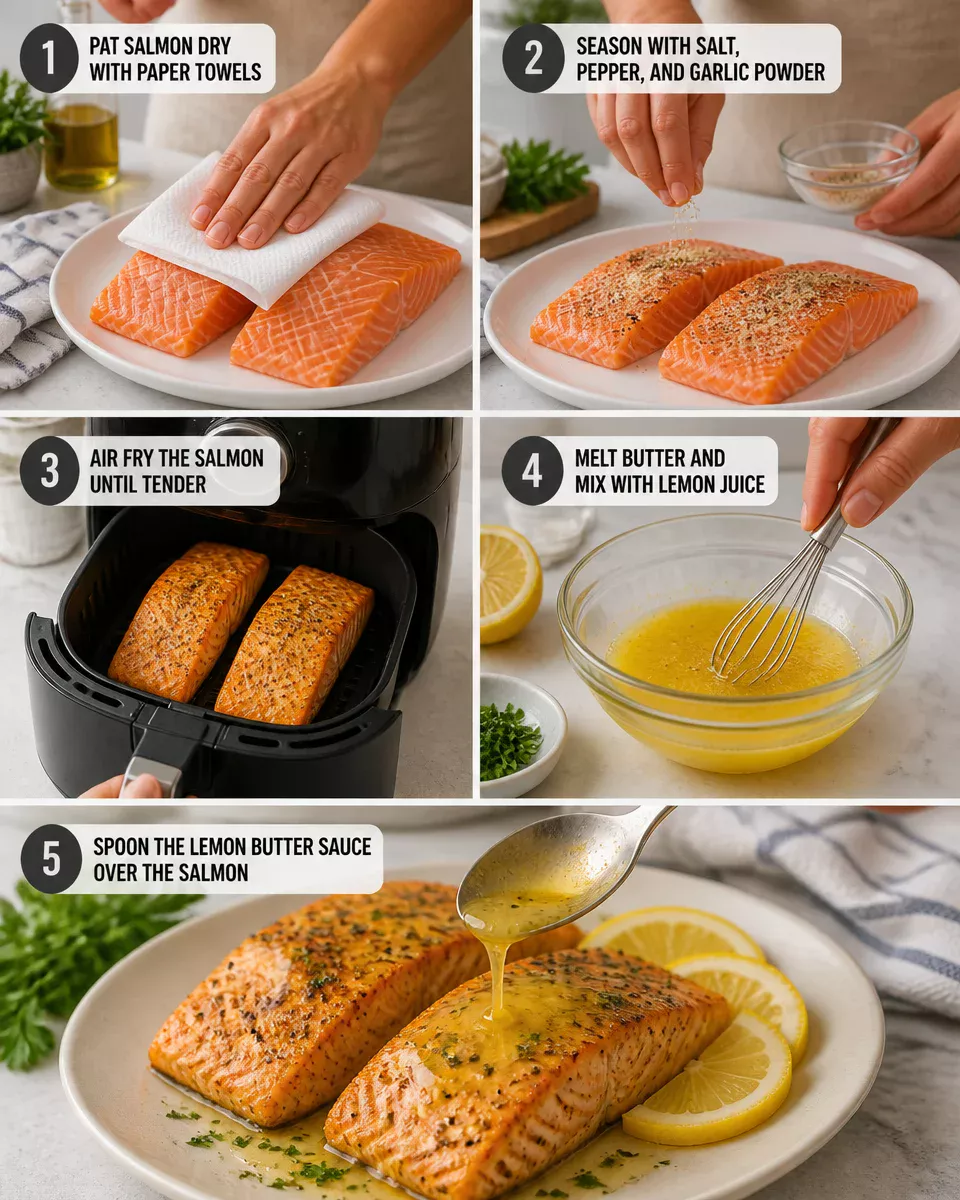 Air Fryer Salmon with Lemon Butter
