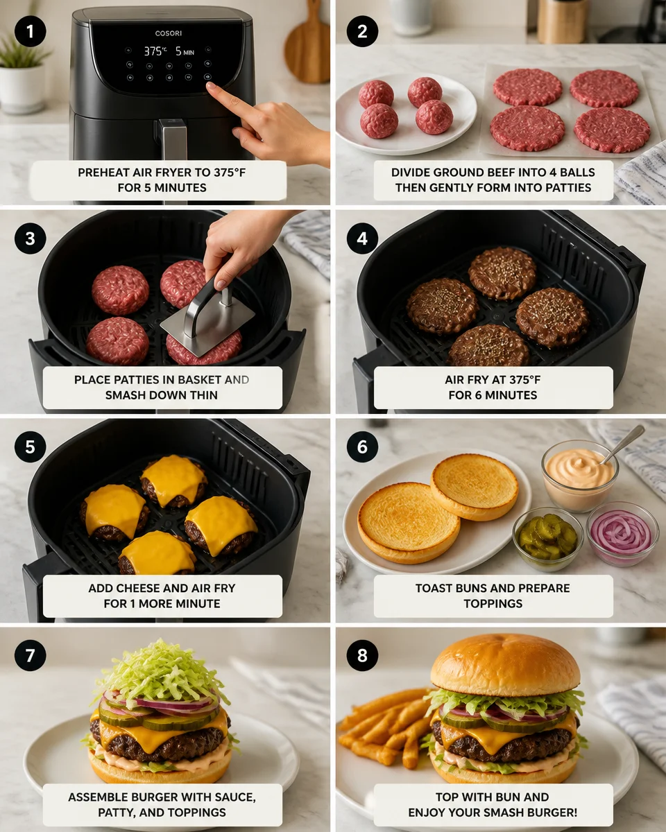Air Fryer Smash Burgers