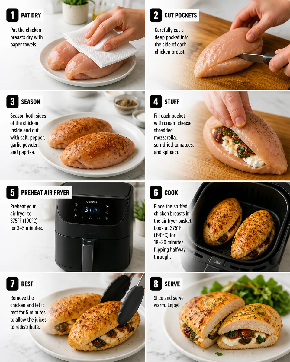 Air Fryer Stuffed Chicken Breast