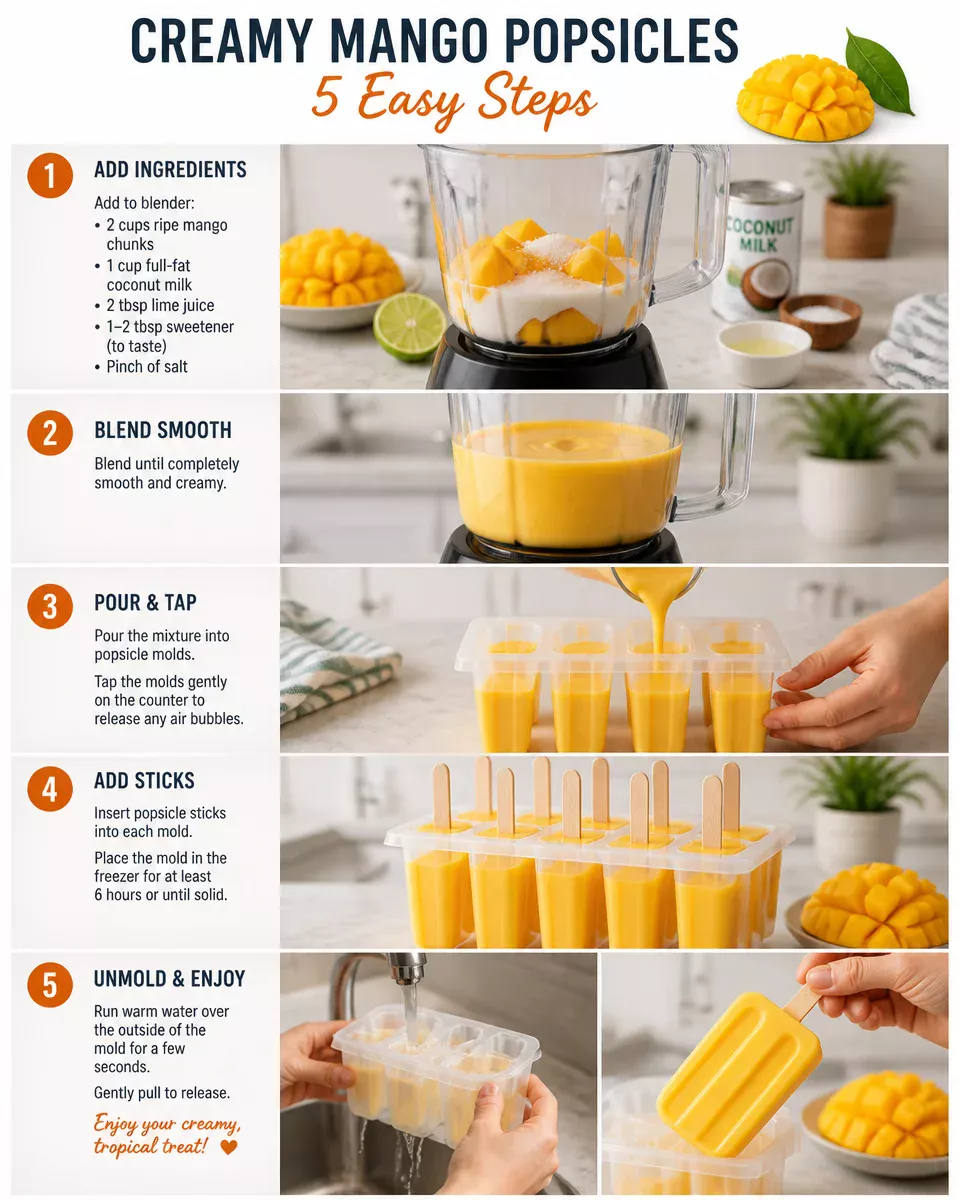 Creamy Mango Popsicles