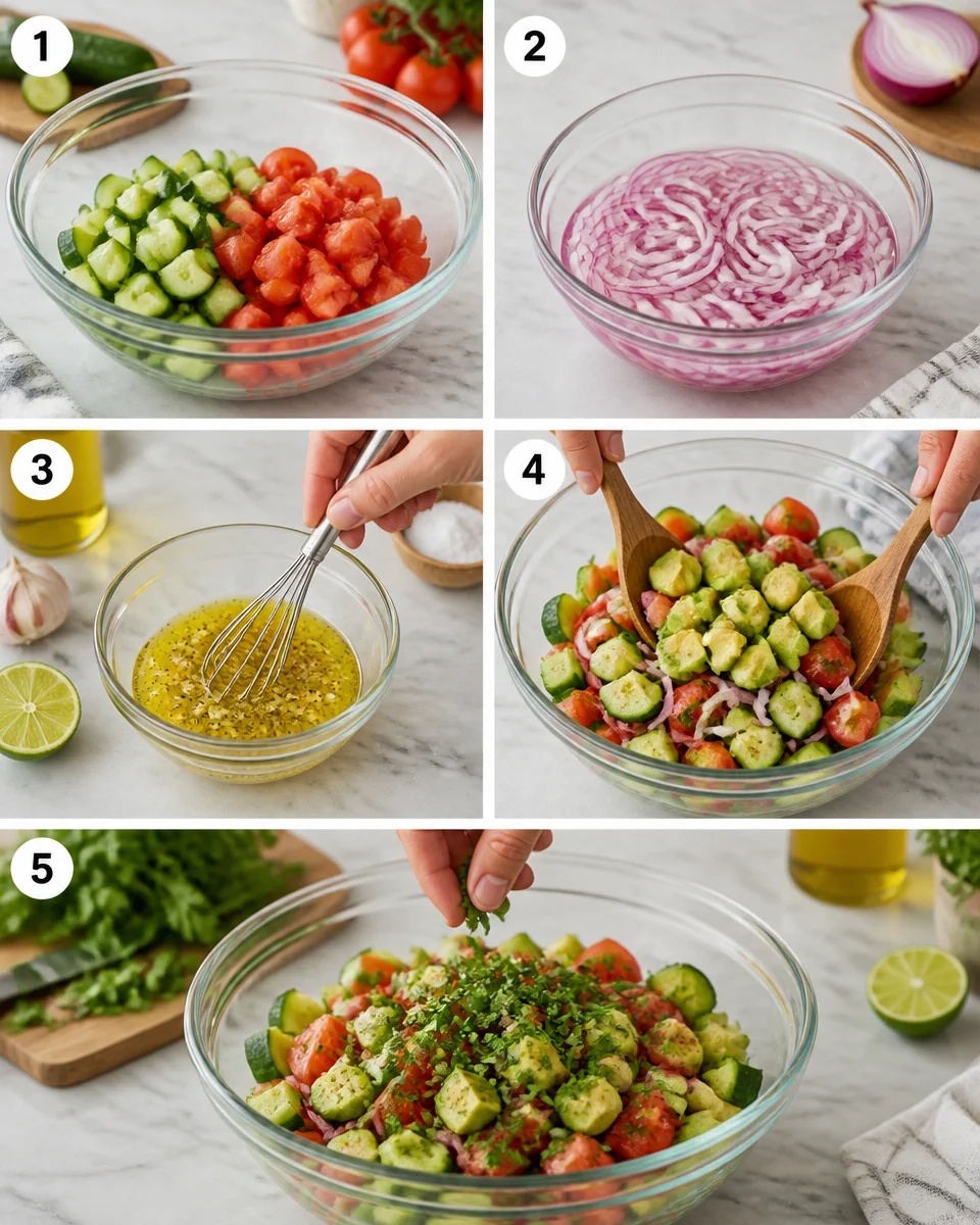Cucumber Tomato Avocado Salad