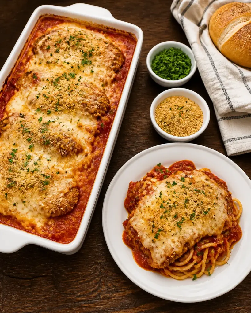 Dump and Bake Chicken Parmesan