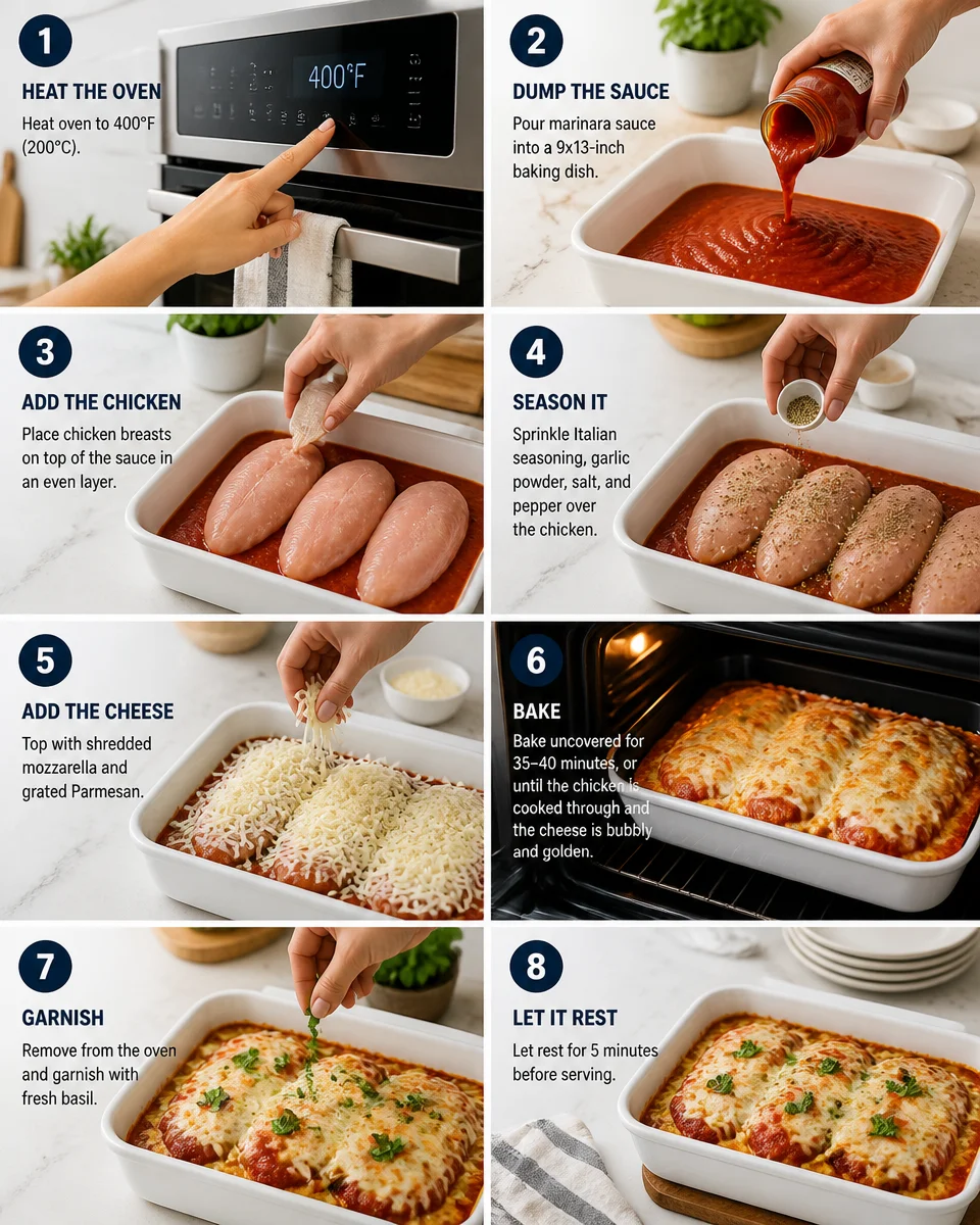 Dump and Bake Chicken Parmesan