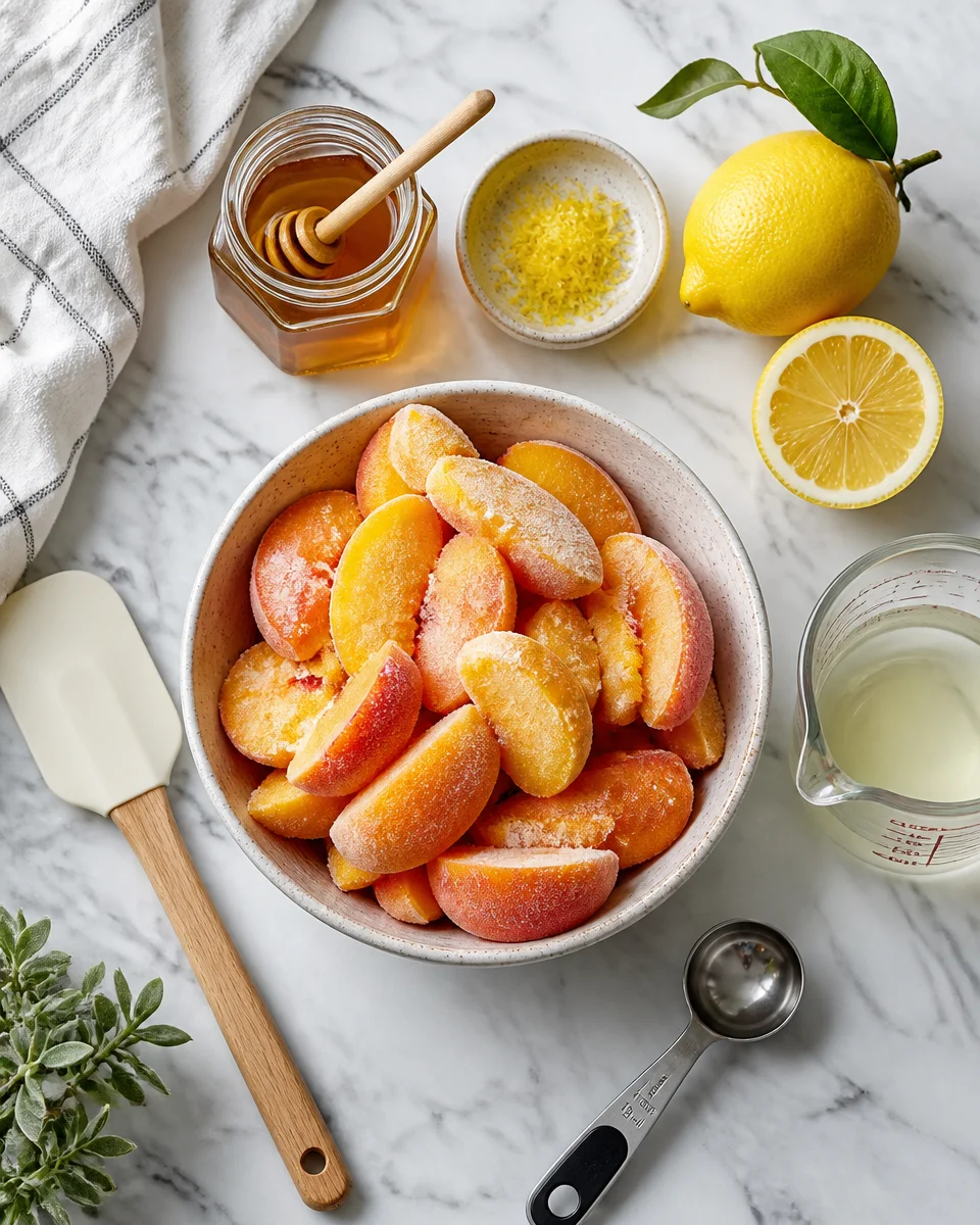 Frozen Peach Sorbet 3 Ingredients