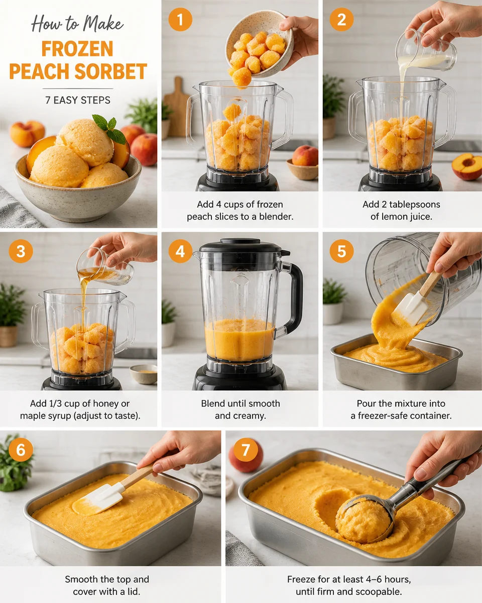 Frozen Peach Sorbet 3 Ingredients