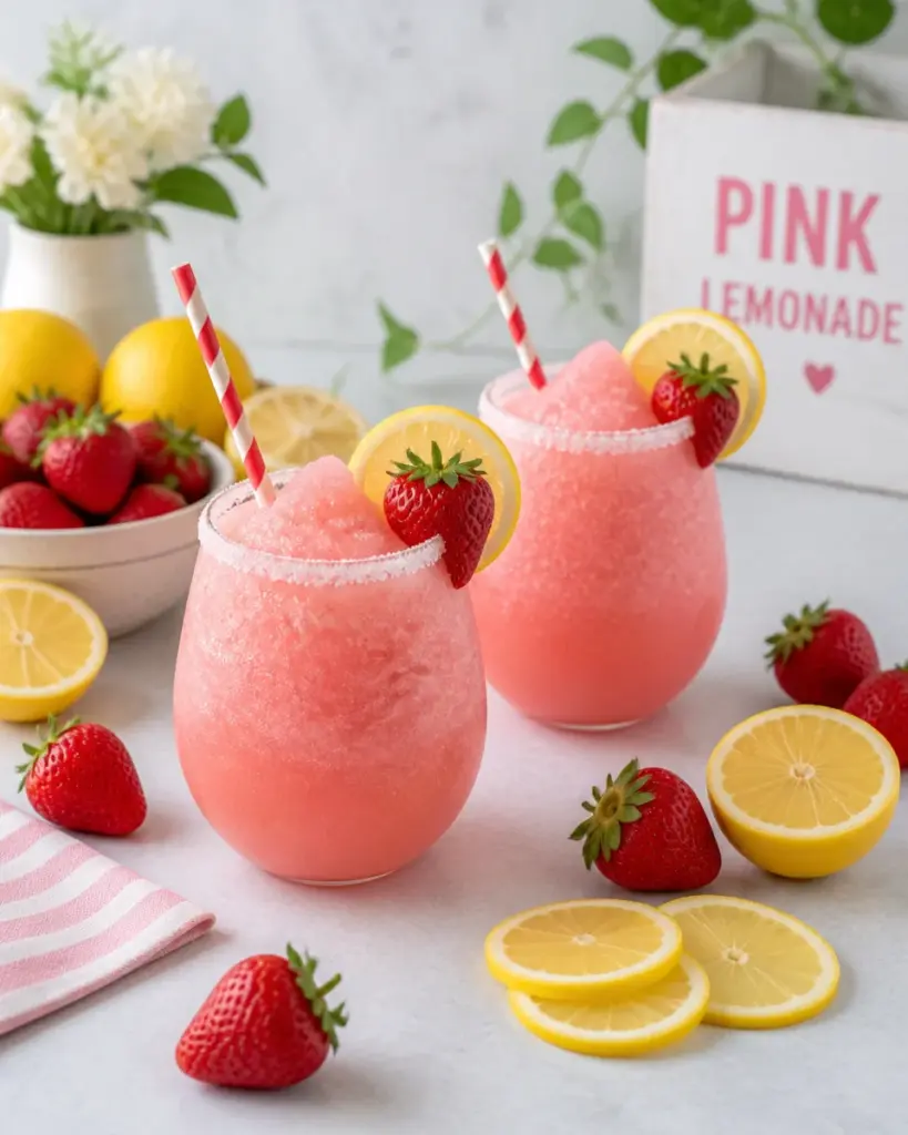 Frozen Pink Lemonade Slushie