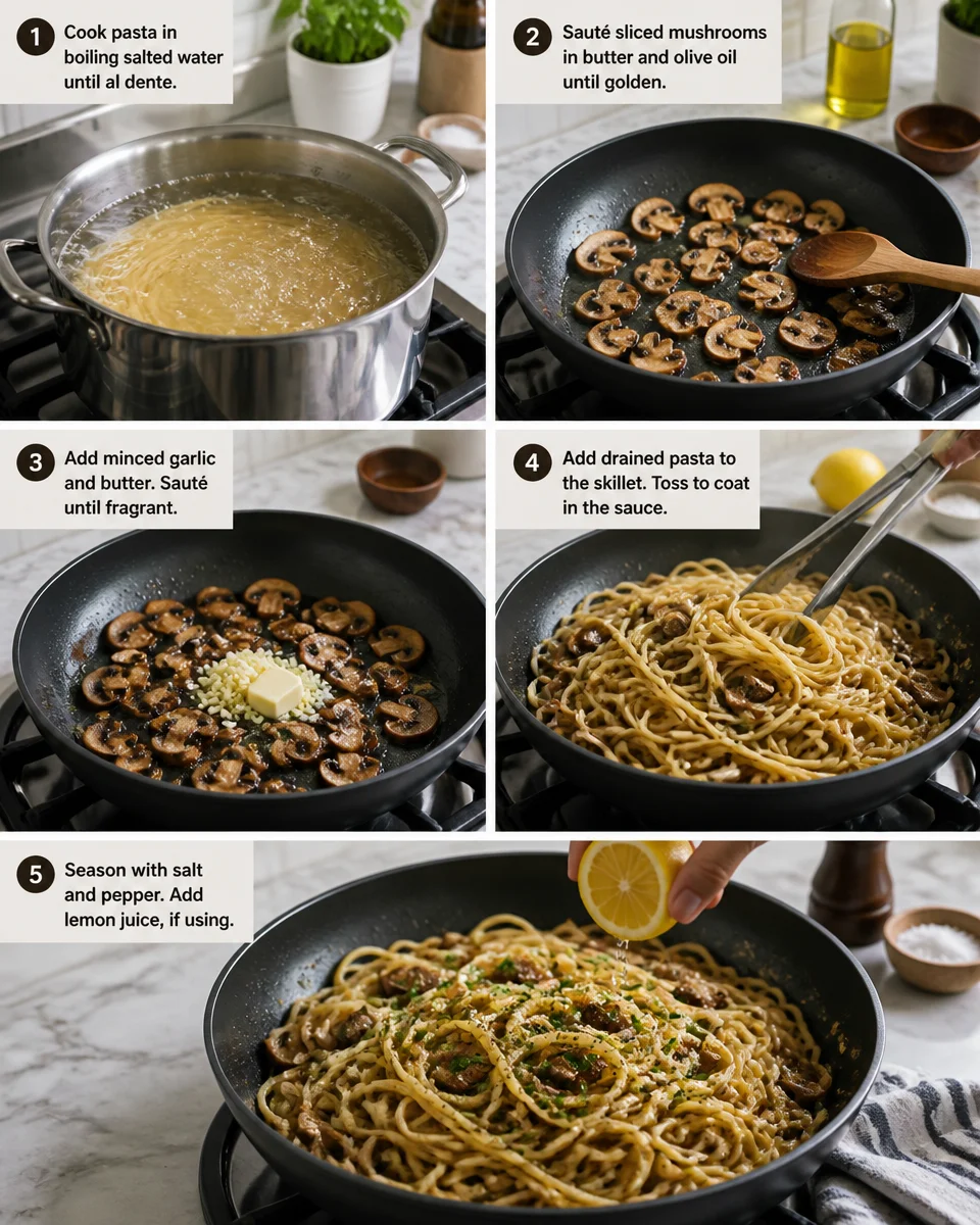 Garlic Butter Mushroom Pasta