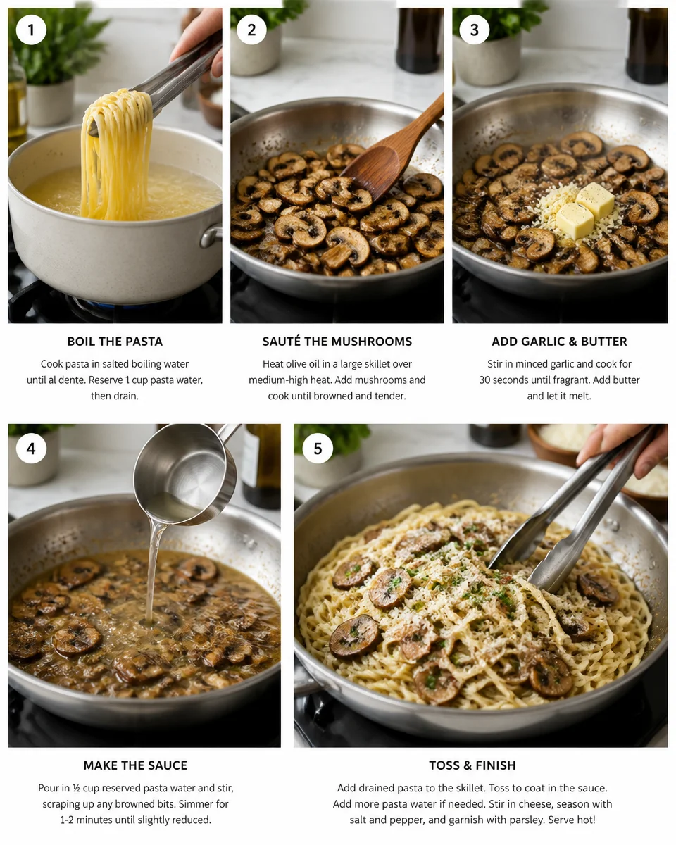 Garlic Butter Mushroom Pasta