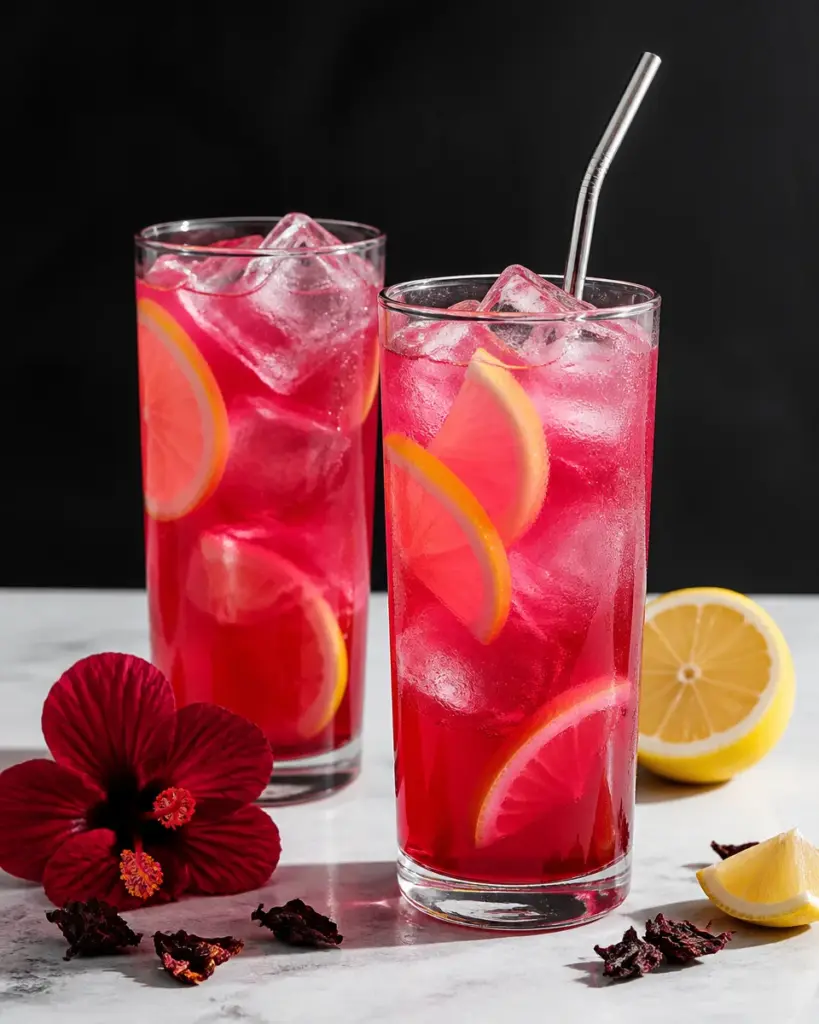Homemade Hibiscus Lemonade