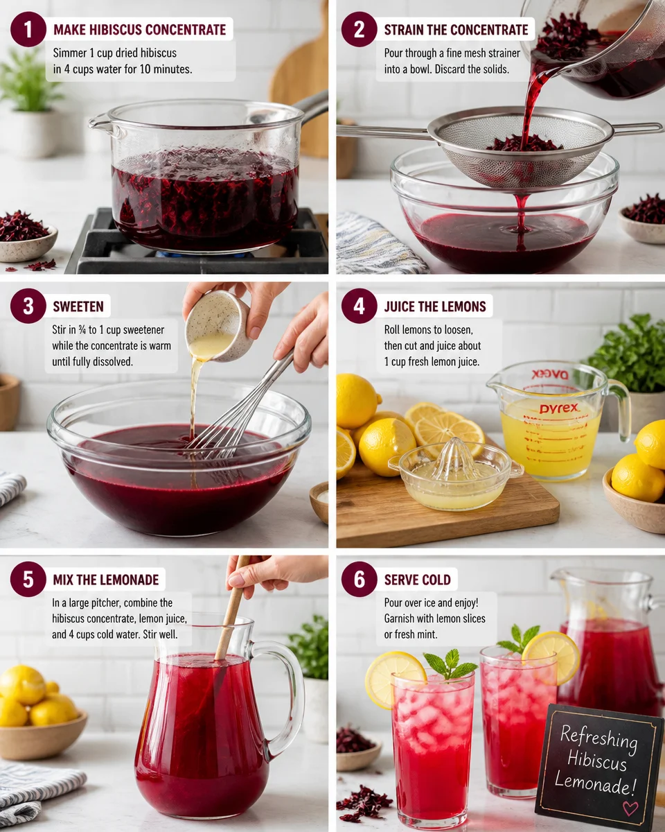 Homemade Hibiscus Lemonade