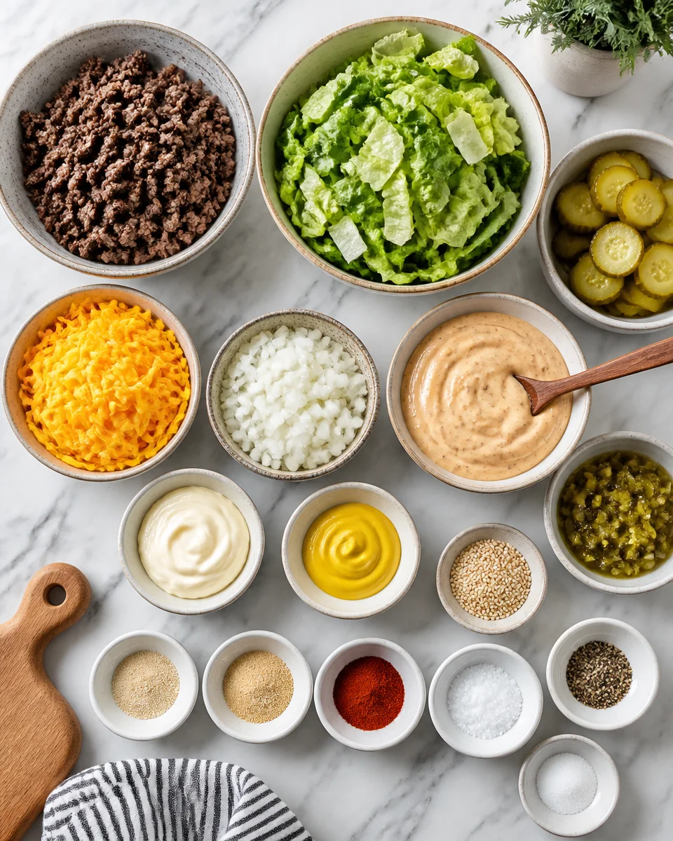 Keto Big Mac Salad Bowl