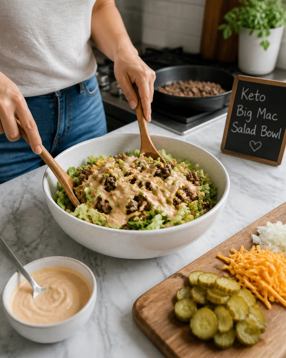 Keto Big Mac Salad Bowl