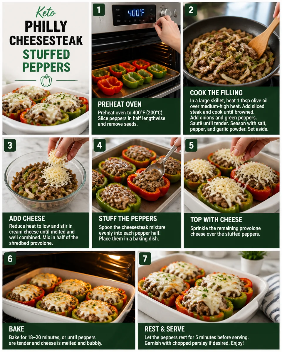 Keto Philly Cheesesteak Stuffed Peppers