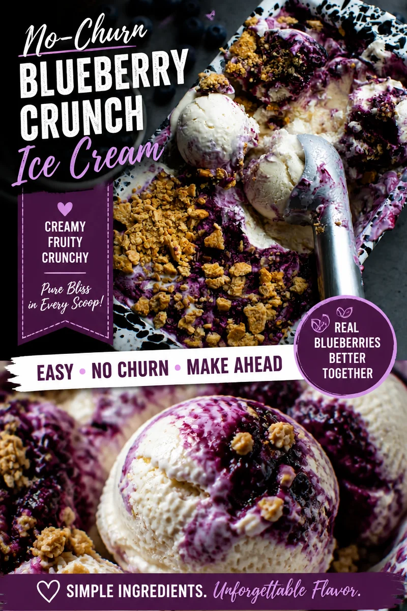 No Churn Blueberry Cheesecake Ice Cream