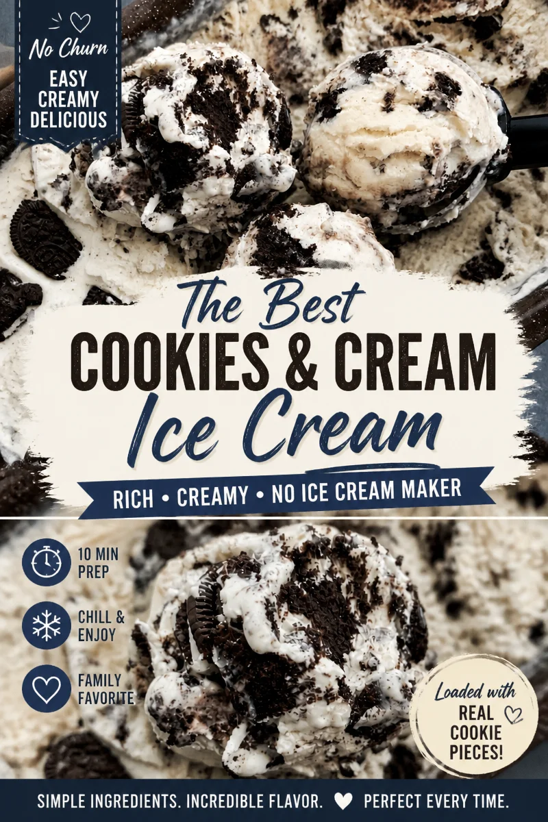 No Churn Cookies and Cream Ice Cream
