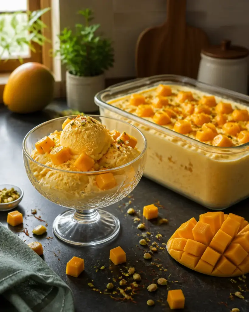 No Churn Mango Ice Cream